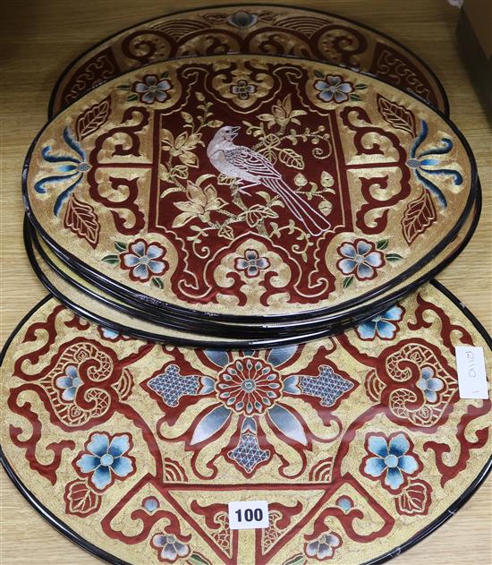 Eight Chinese embroidered silk panels
